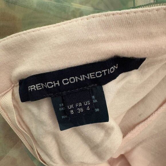 French Connection Floral Apple Mesh Knee-Length A-Line Skirt, Size 4 - Picture 5 of 6